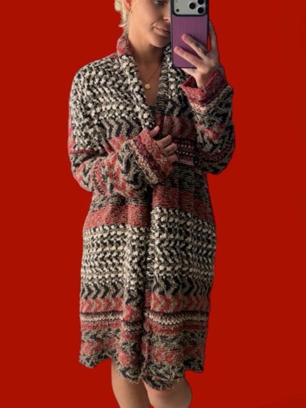 Free People 95% Cotton Oversized Knit Cardigan Size XS